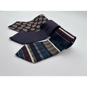 Mens Neck Ties Lot Of 3 Bellini Gianni Butti Oscar De La Renta Geometric Paisley